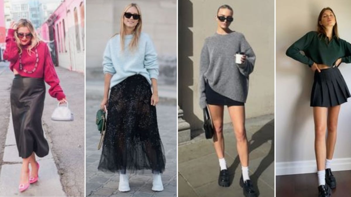 ¿Los opuestos se atraen? Las faldas con sudadera serán tendencia en Primavera-Verano, así podrás llevarlas