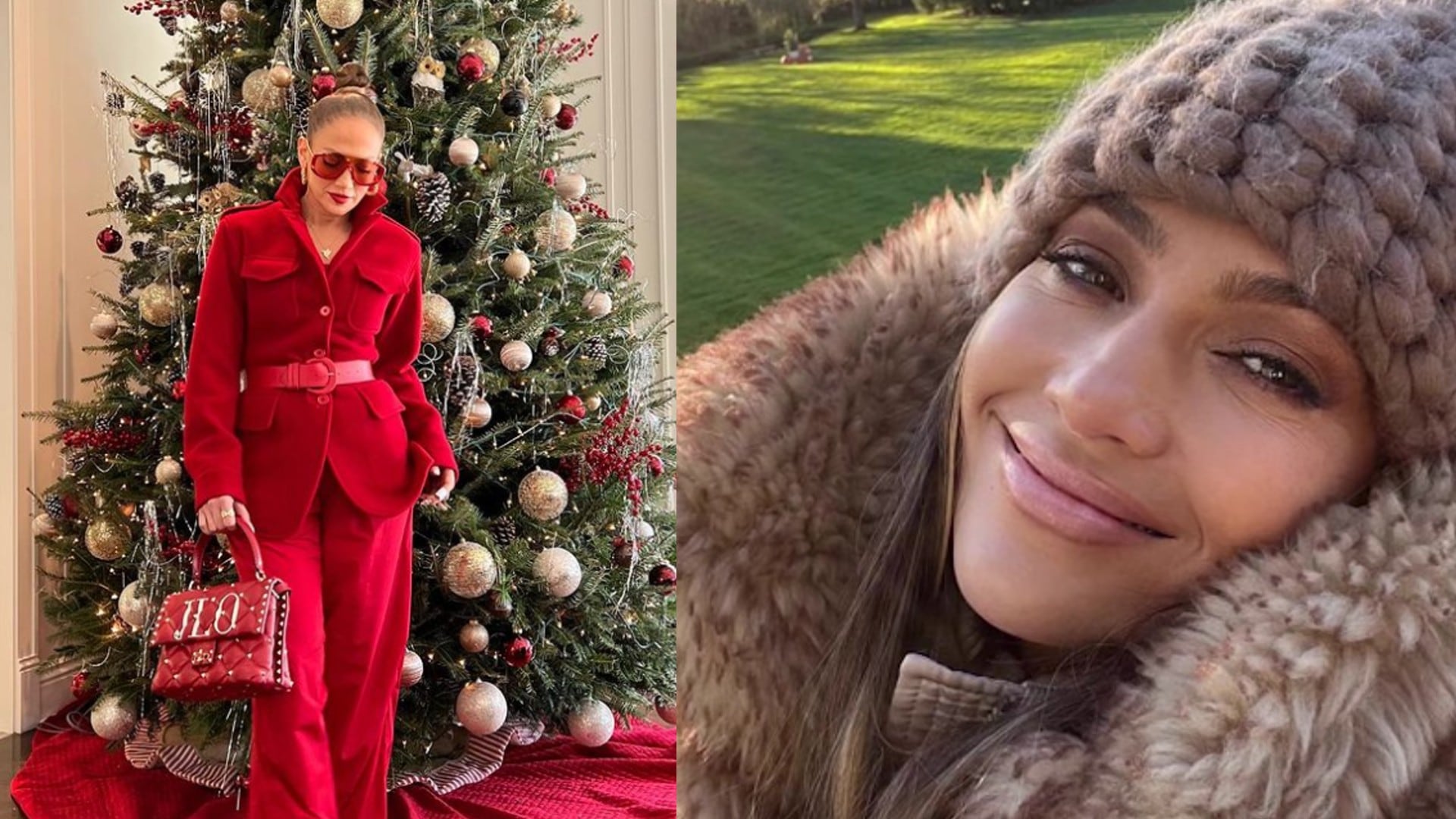 A JLo le encantan los colibríes: este es el bello significado de su árbol y vestido de Navidad