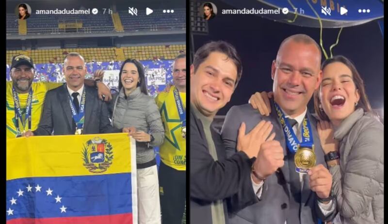 Así celebró Amanda Dudamel el título de su padre con el Bucaramanga