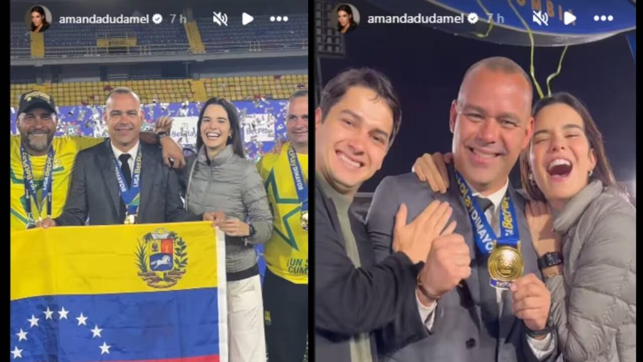 Así celebró Amanda Dudamel el título de su padre con el Bucaramanga