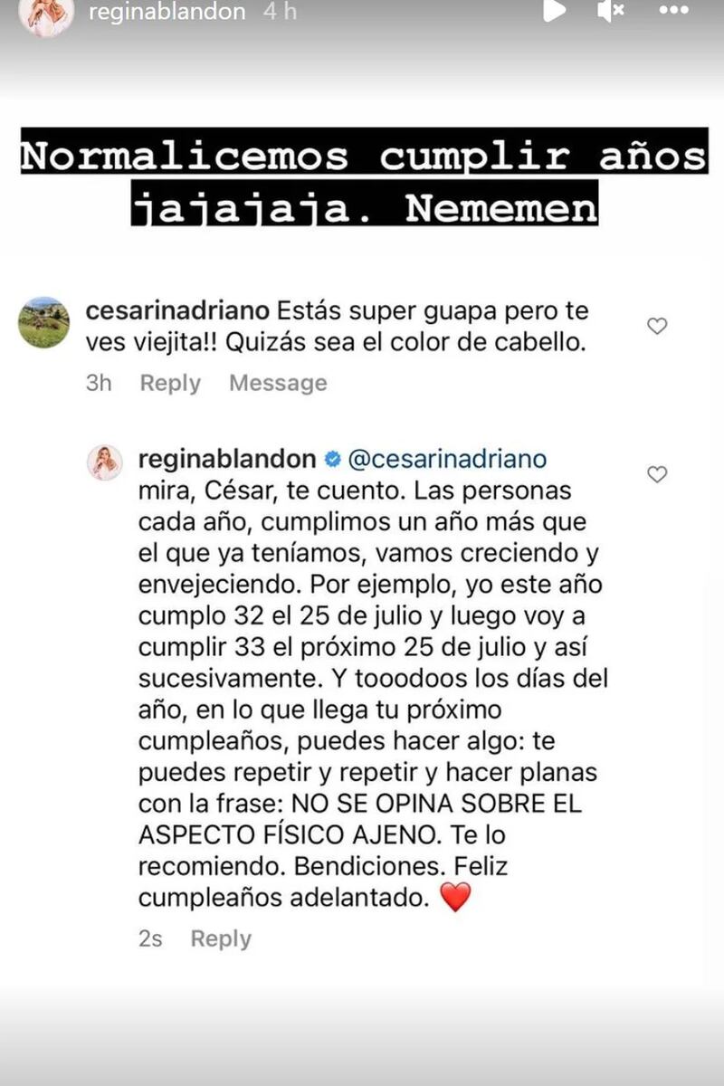 La respuesta de Regina Blandón
