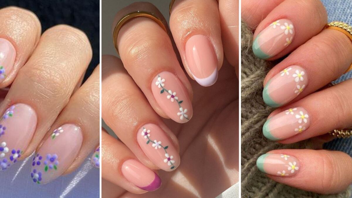 Diseños de uñas de flores en casa