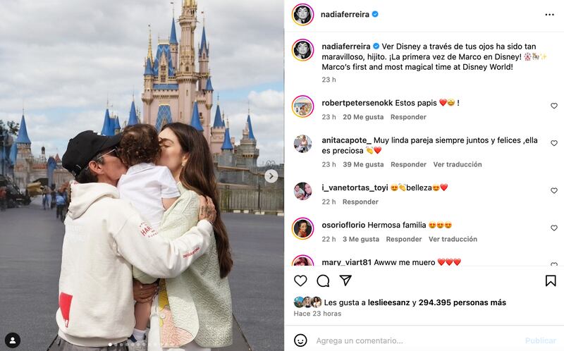 Nadia Ferreira presumió el primer viaje a Disney de su hijo Marco.