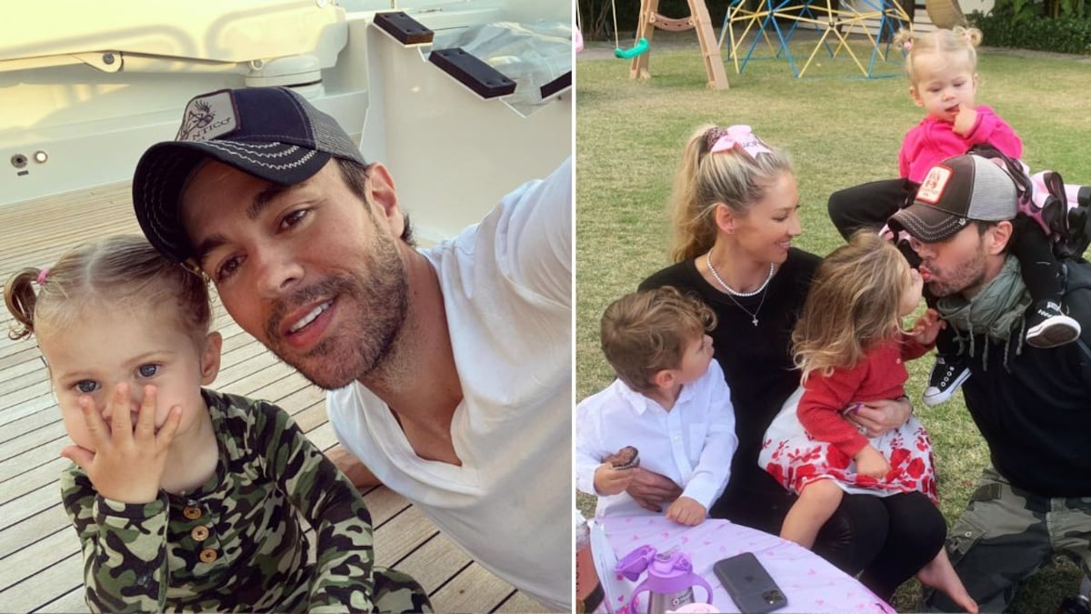 Enrique Iglesias junto a sus hijos, Nicholas, Lucy y Mary