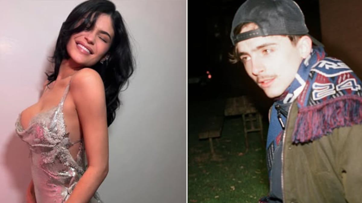 Kylie Jenner y Timothée Chamamét gesto