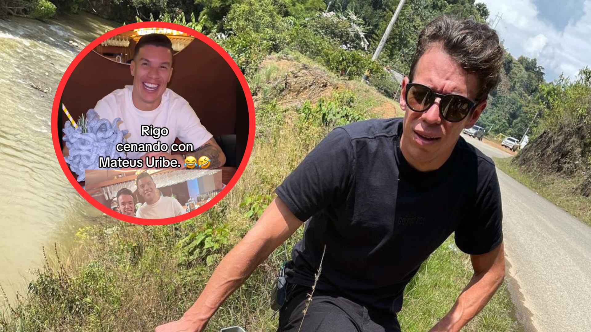 Rigoberto Urán y Matheus Uribe