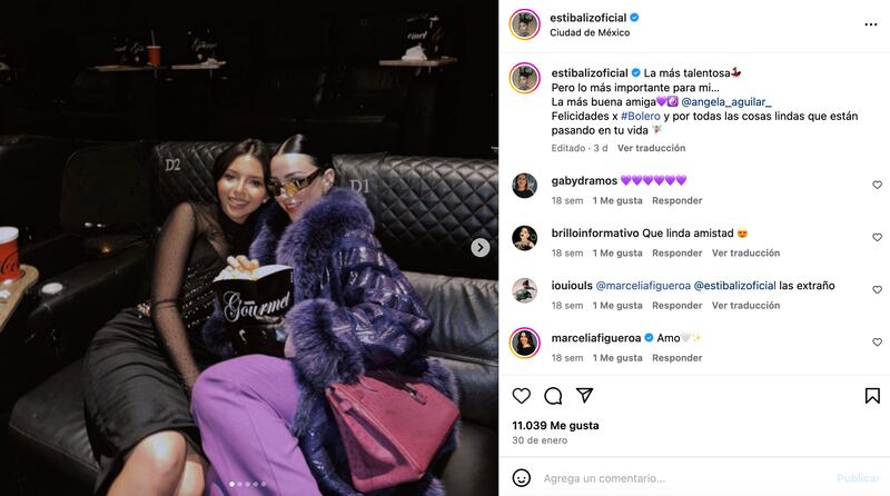 Ángela Aguilar y Estibaliz Badiola exnovia de Nodal