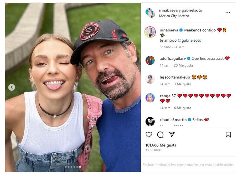 Gabriel Soto e Irina Baeva está comprometidos desde 2020