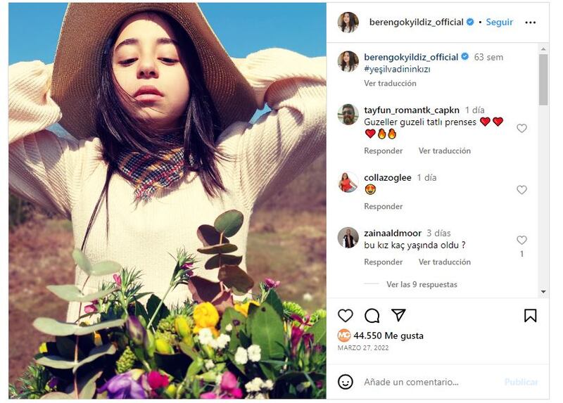 Beren Gökyıldız no ha parado de actuar y es una estrella en ascenso