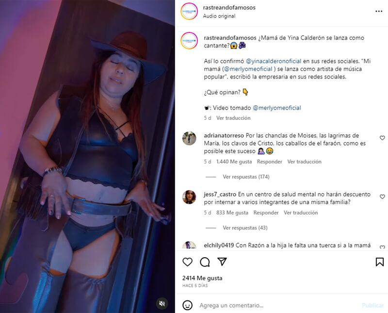 Mientras Merly Ome causa polémica en “sexy” atuendo, su hija Yina Calderón ‘se descose’ como muñeca.