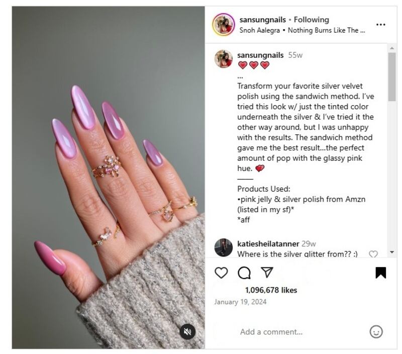 Las uñas en rosa son infalibles para triunfar en San Valentín