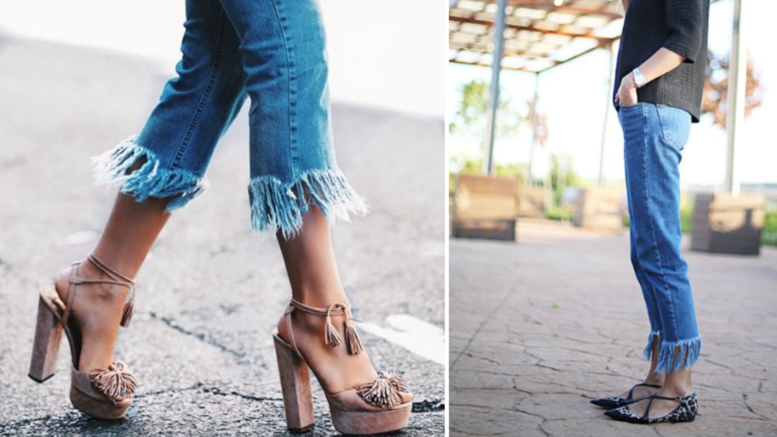 Jeans con flecos