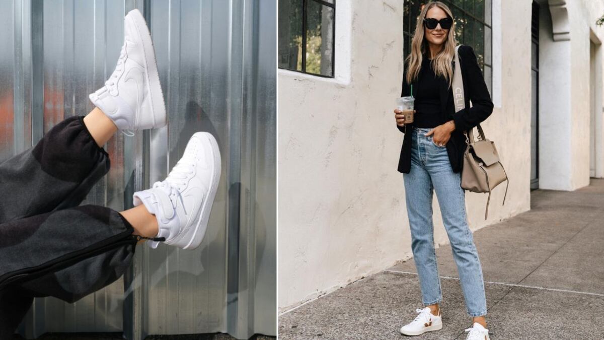 Los tenis aportan un toque cool a cualquier look elegante para ir a la oficina