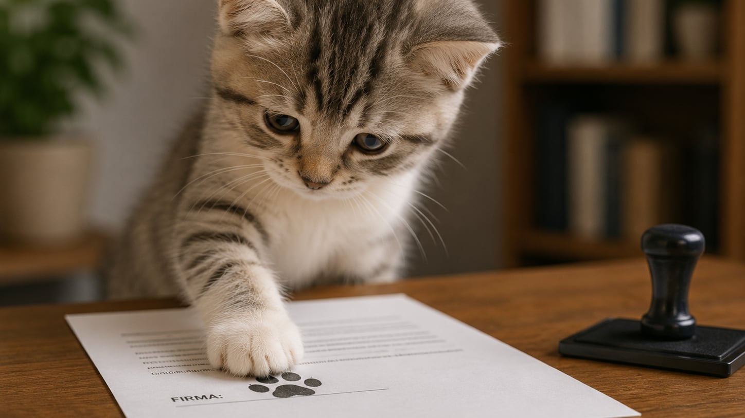 ¿Firmarías un contrato con un gato?