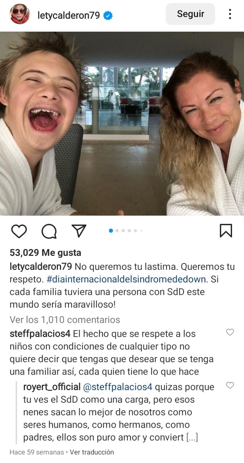 Leticia Calderón considera a su hijo Luciano un "regalo de Dios"