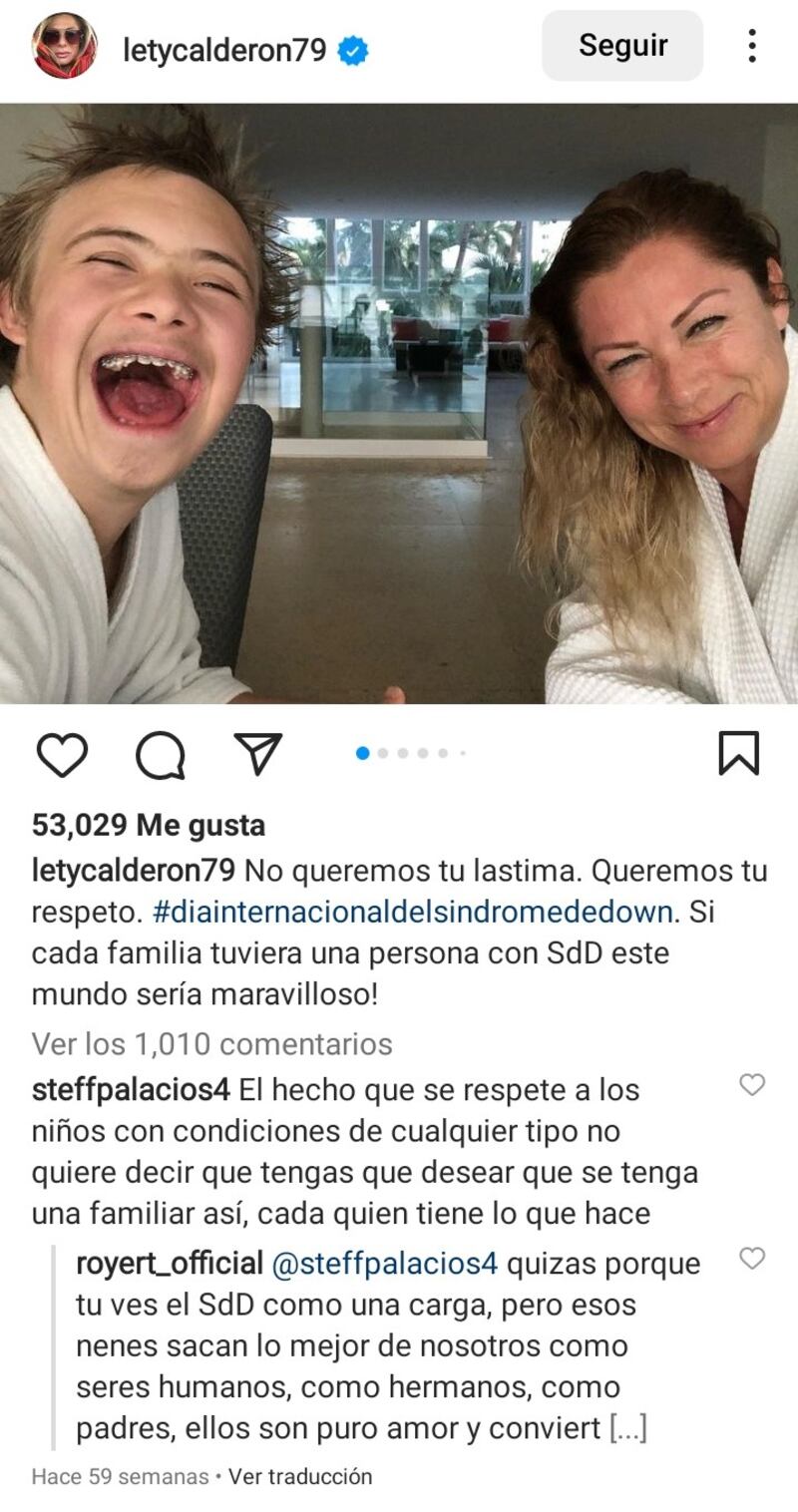 Leticia Calderón considera a su hijo Luciano un "regalo de Dios"