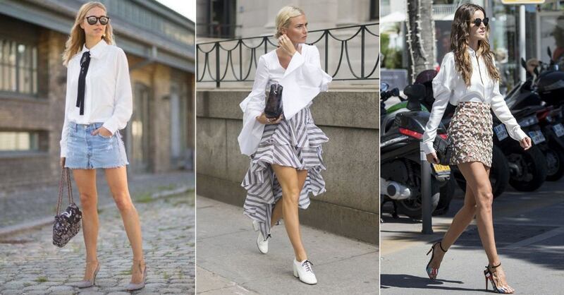 Looks con faldas y camisas blancas