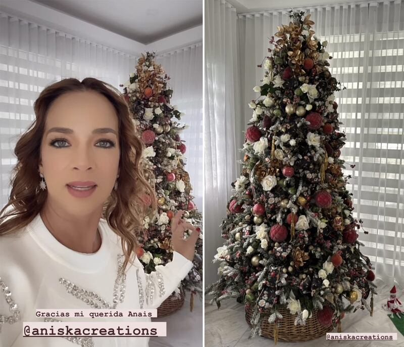 Adamari López junto a su árbol de Navidad