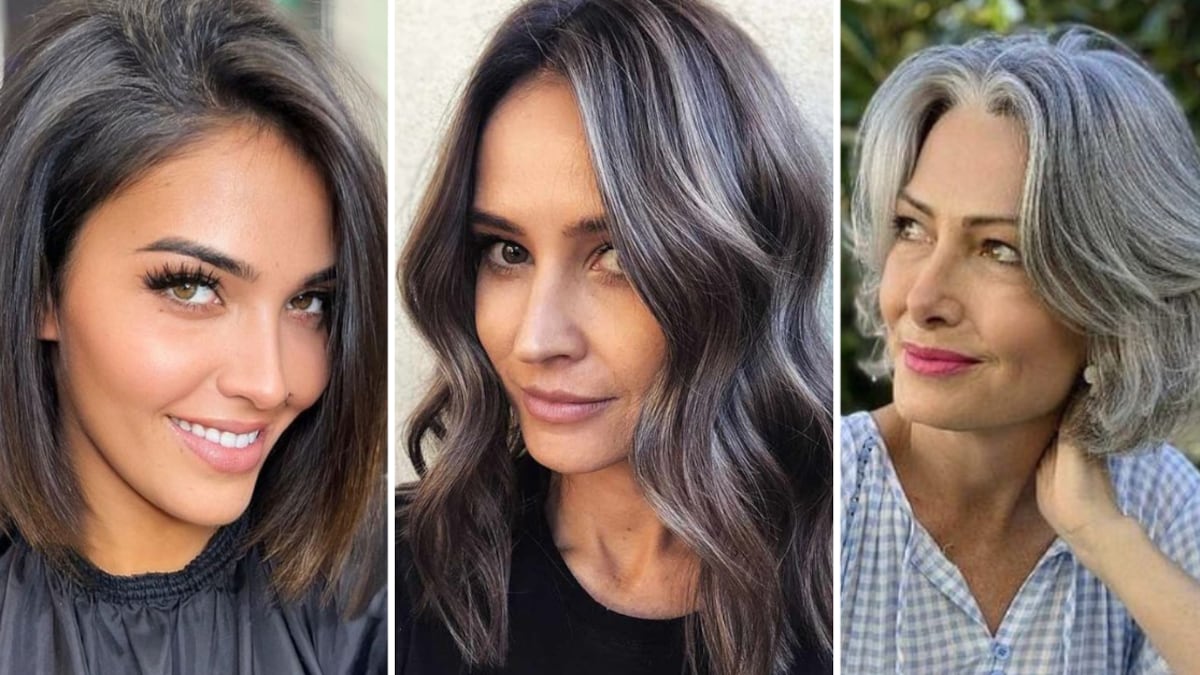 Balayage para cabello oscuro con canas