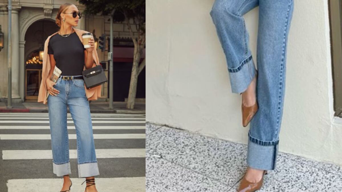 Moda jeans con ruedo