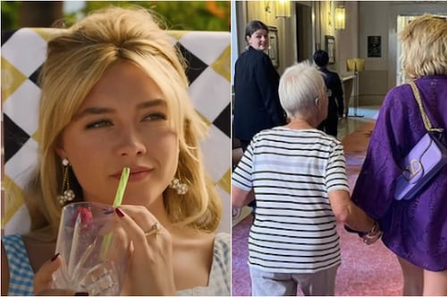Florence Pugh fue la ganadora absoluta del Festival de Venecia al llegar con su abuelita