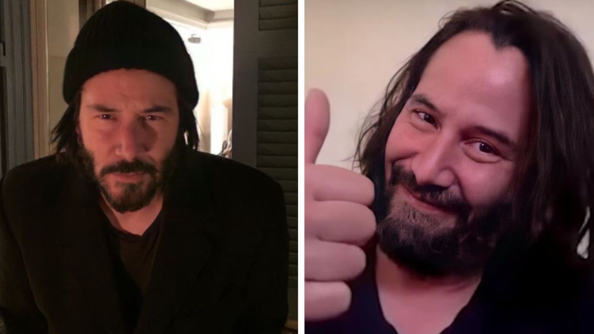 Keanu Reeves encanta con las canas en su barba