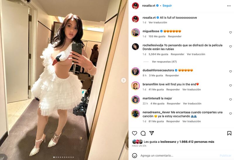 Rosalía causó furor con su ‘disfraz’ de Halloween que rindió tributo a uno de los looks más icónicos de Björk.