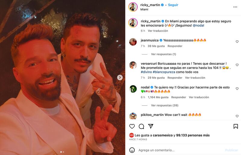 Ricky Martin y Chritian Nodal