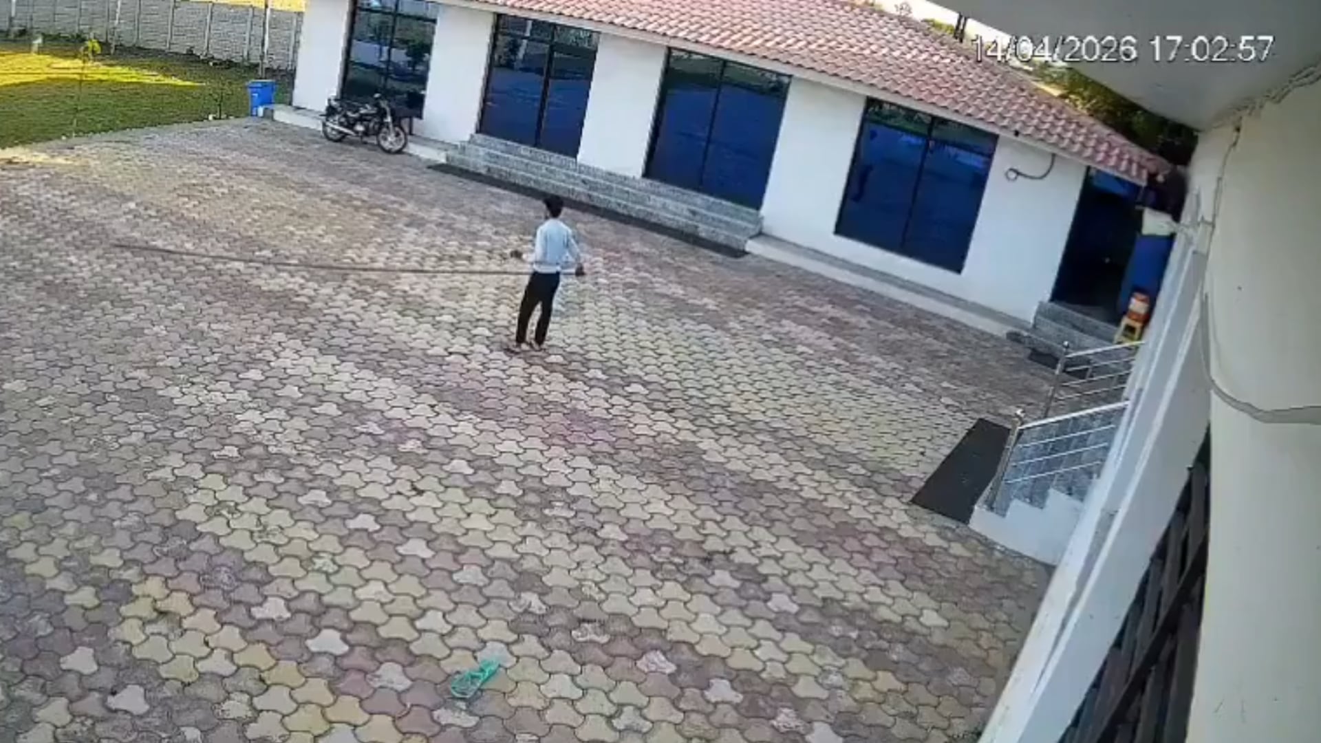 VIDEO: Trabajador de un hotel intentaba ahuyentar a un mono del techo y terminó electrocutado