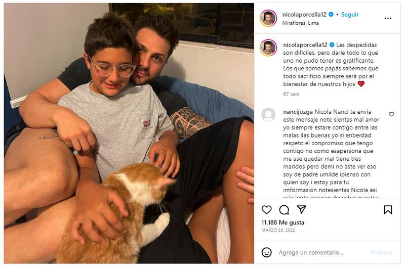 Nicola Porcella tiene un único hijo que es su motor de vida