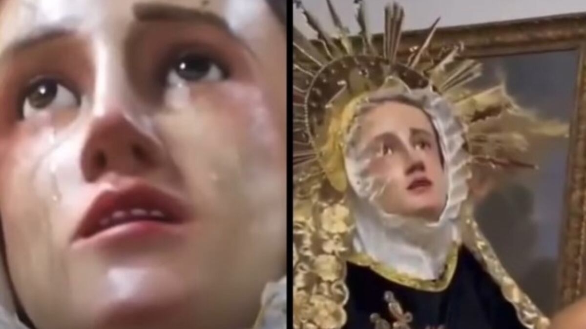 Foto de la Virgen Dolorosa lloró en Ocaña, según el reporte de feligreses que grabaron en video el misterioso milagro.