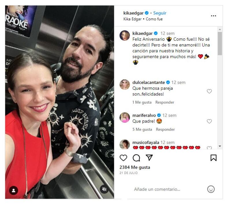 Kika Edgar y su esposo, Jorge Corrales