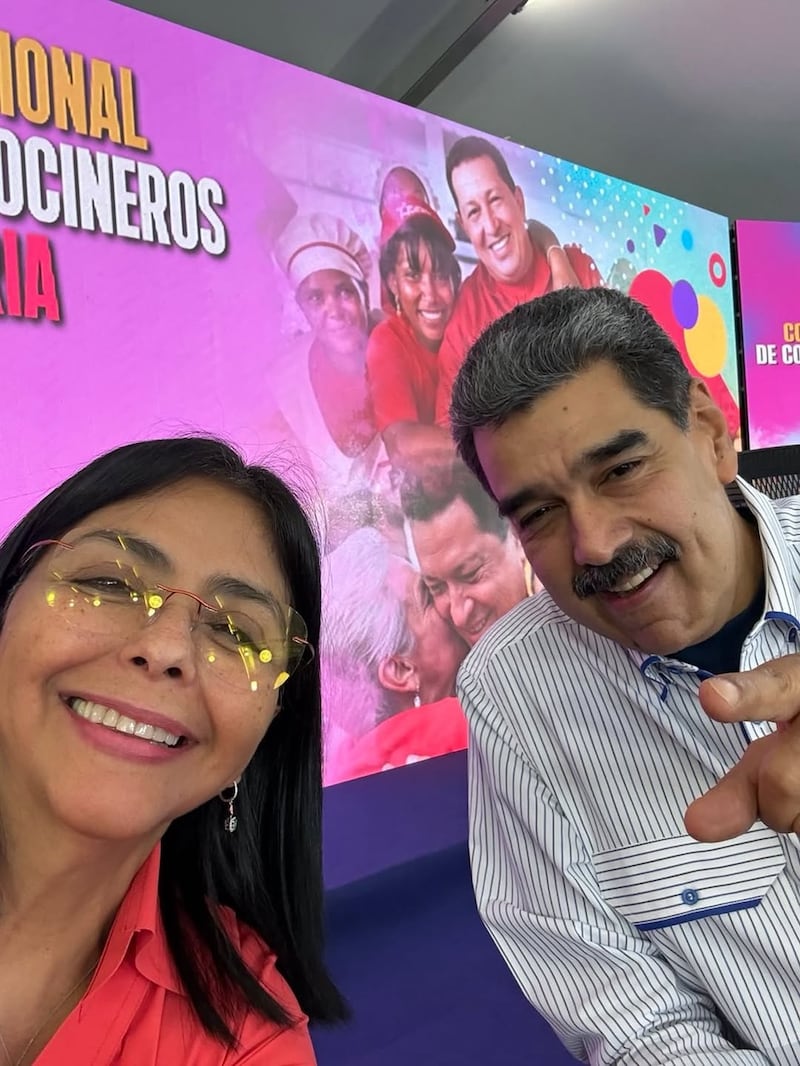 Delcy Rodríguez y Nicolás Maduro
