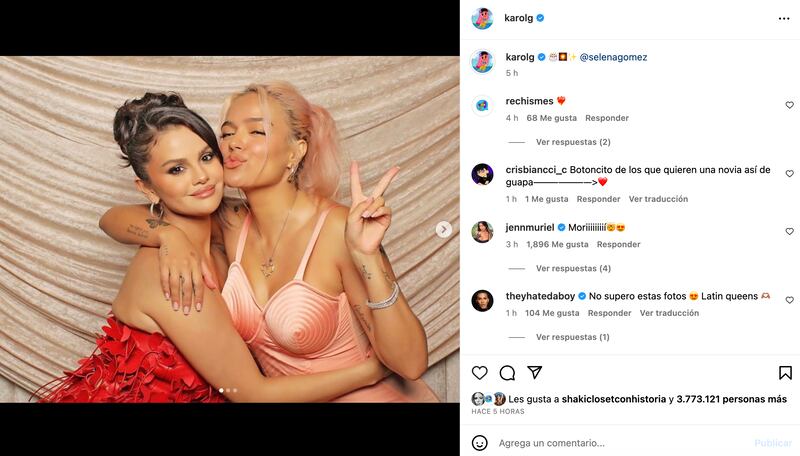 Selena Gomez y Karol G amistad