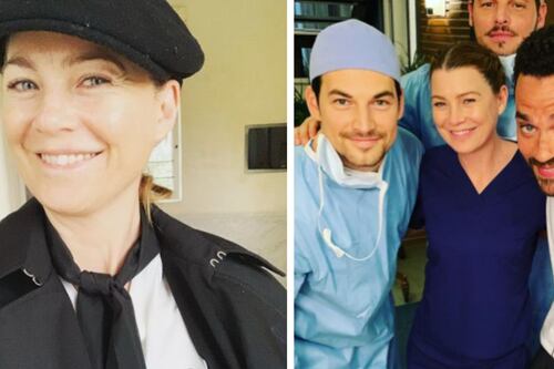 De traje sastre a falda de diosa griega: los increíbles looks de Ellen Pompeo a sus 52