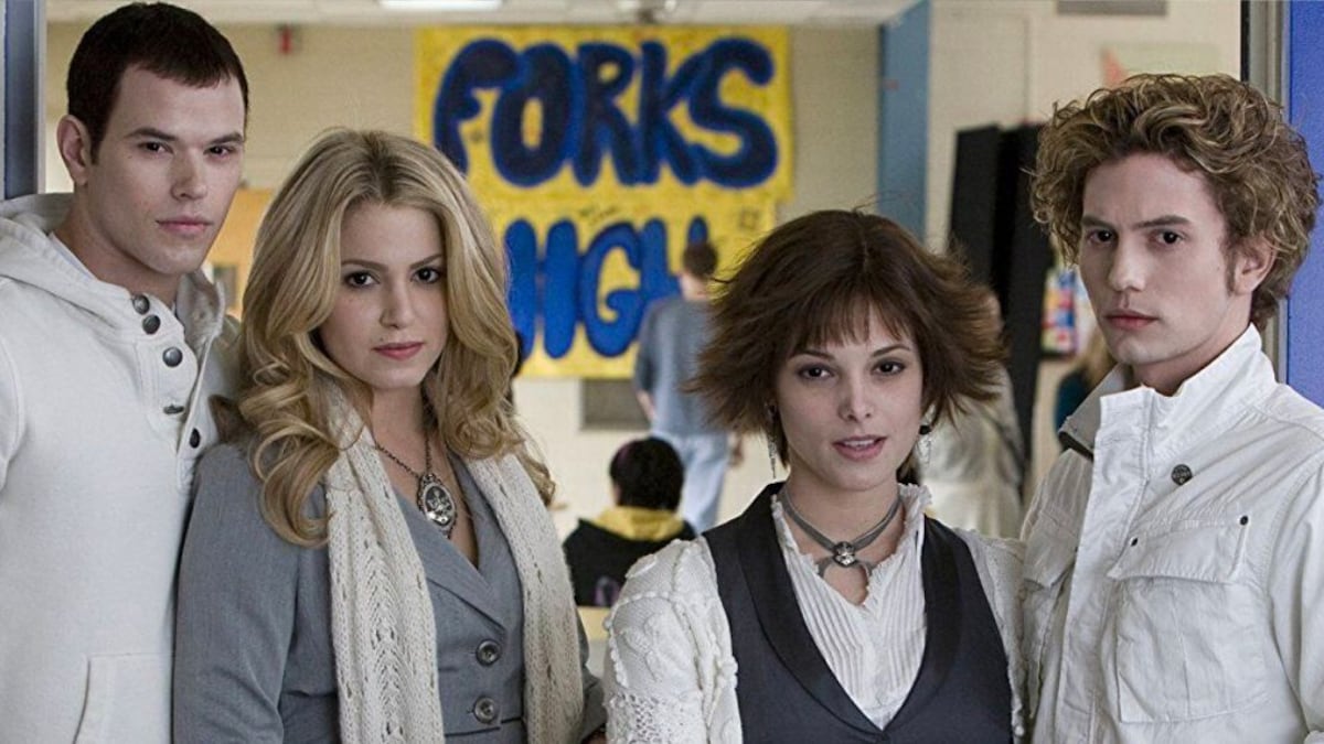 Kellan Lutz, Nikki Reed, Ashley Greene y Jackson Rathbone en 'Crepúsculo'