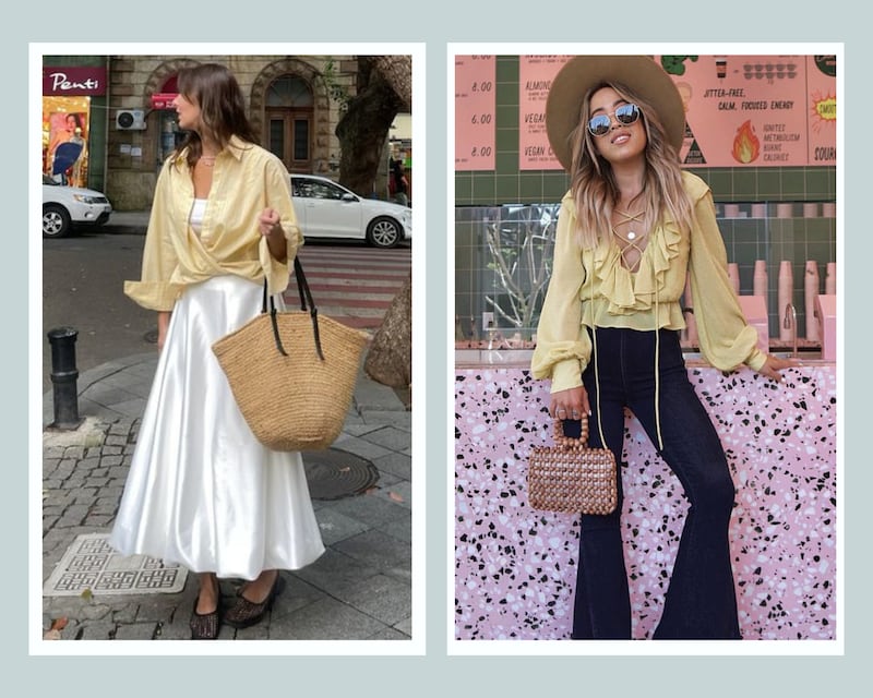 Blusas amarillo mantequilla que serán tendencia este 2025.