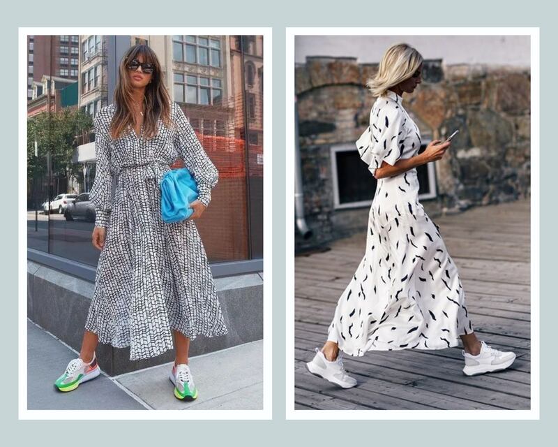 Vestidos con tenis.