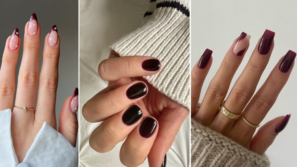 Las 'black cherry nails' son una manicura básica, pero no menos elegante del otoño