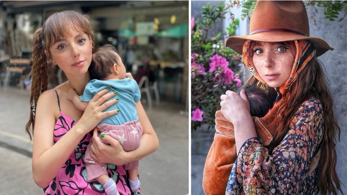 Natalia Téllez abraza a su hija Emilia de 6 meses