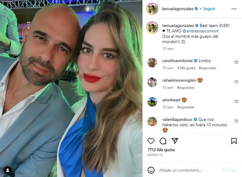 Manuela González junto a su pareja, Andrés Vasco