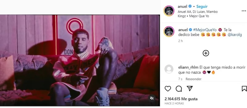 Esta fue la publicación de Anuel AA.