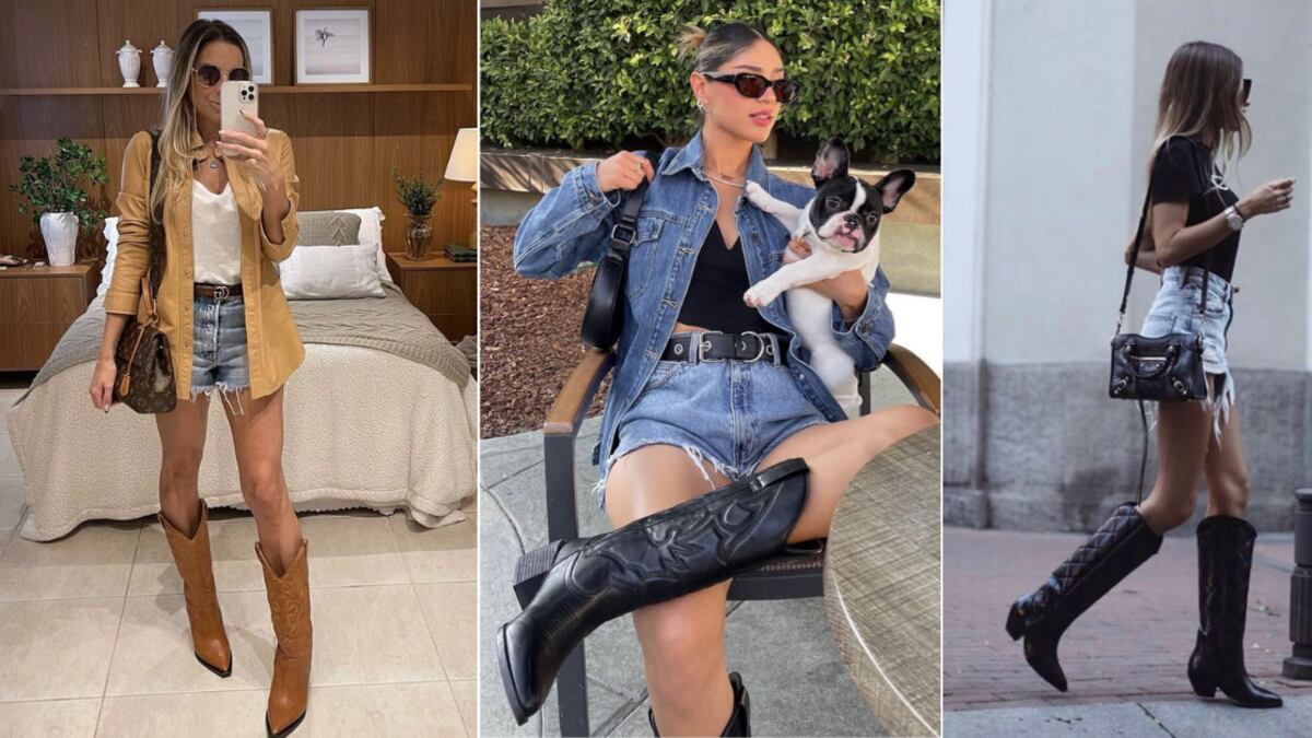 Shorts con bota vaquera