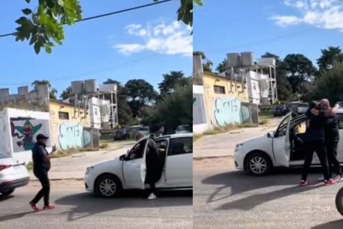 De la pelea al abrazo: Hombres discuten en el tránsito hasta darse cuenta que son amigos