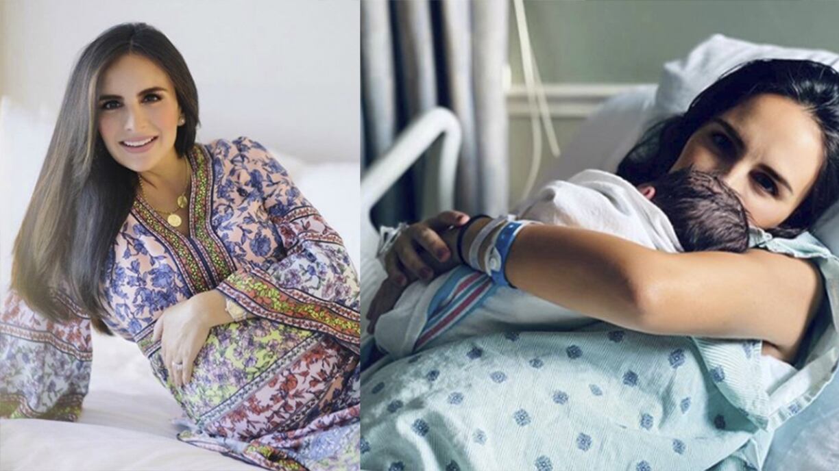 Estéfani Espín cuando se convirtió en mamá de Emilia.