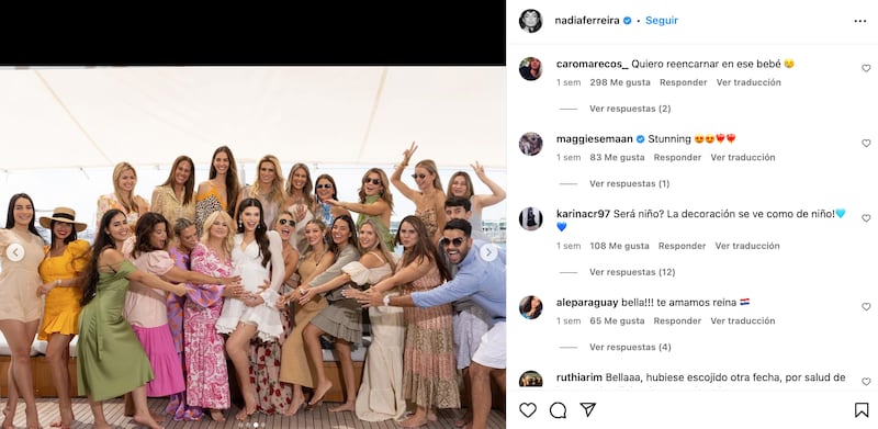 Nadia Ferreira festeja su Baby Shower en compañía de familiares y amigos.