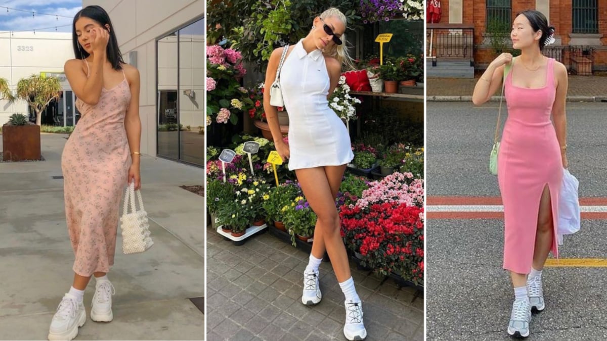 Tenis retro con vestido