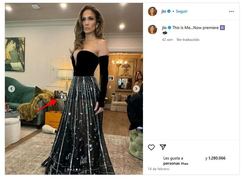Jennifer Lopez tenía una foto suya con Ben Affleck en su vestido en febrero pasado
