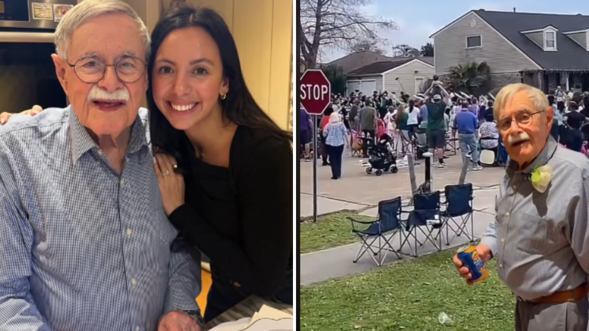 El abuelo Doug invitó a sus vecinos a su fiesta de invierno con una conmovedora tarjeta que se viralizó en TikTok y le llovieron regalos y también invitados.