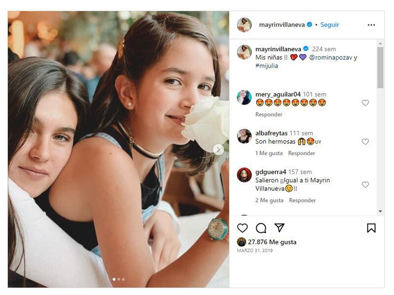 Mayrín Villanueva y Eduardo Santamarina tienen una única hija en común llamada Julia